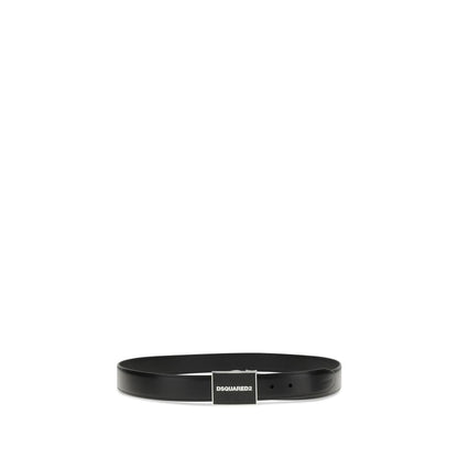 Dsquared² Black Calf Leather Bos Taurus Regular Belt with interchangeable buckles, part of Dsquared² 4-in-1 Belt Gift Box.