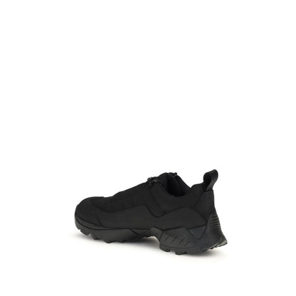 Side view of ROA Black Polyamide Athletic Sneakers with Vibram Megagrip outsole, showcasing durability and contemporary design.