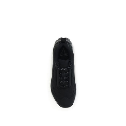 Top view of ROA Black Polyamide Athletic Sneakers featuring Vibram Megagrip outsole and technical nylon upper for optimal traction and durability.