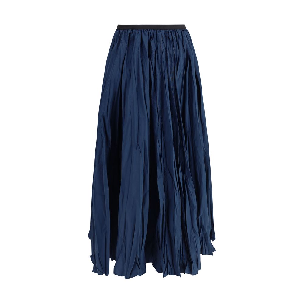 Sara Roka Blue Polyester Midi Skirt