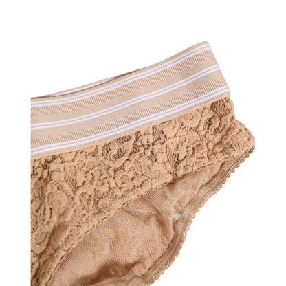 Dolce & Gabbana Beige Lace Brasiliano Briefs Logo Waistband Underwear
