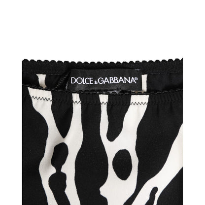 Dolce & Gabbana Black White Zebra Print Slip Briefs Underwear