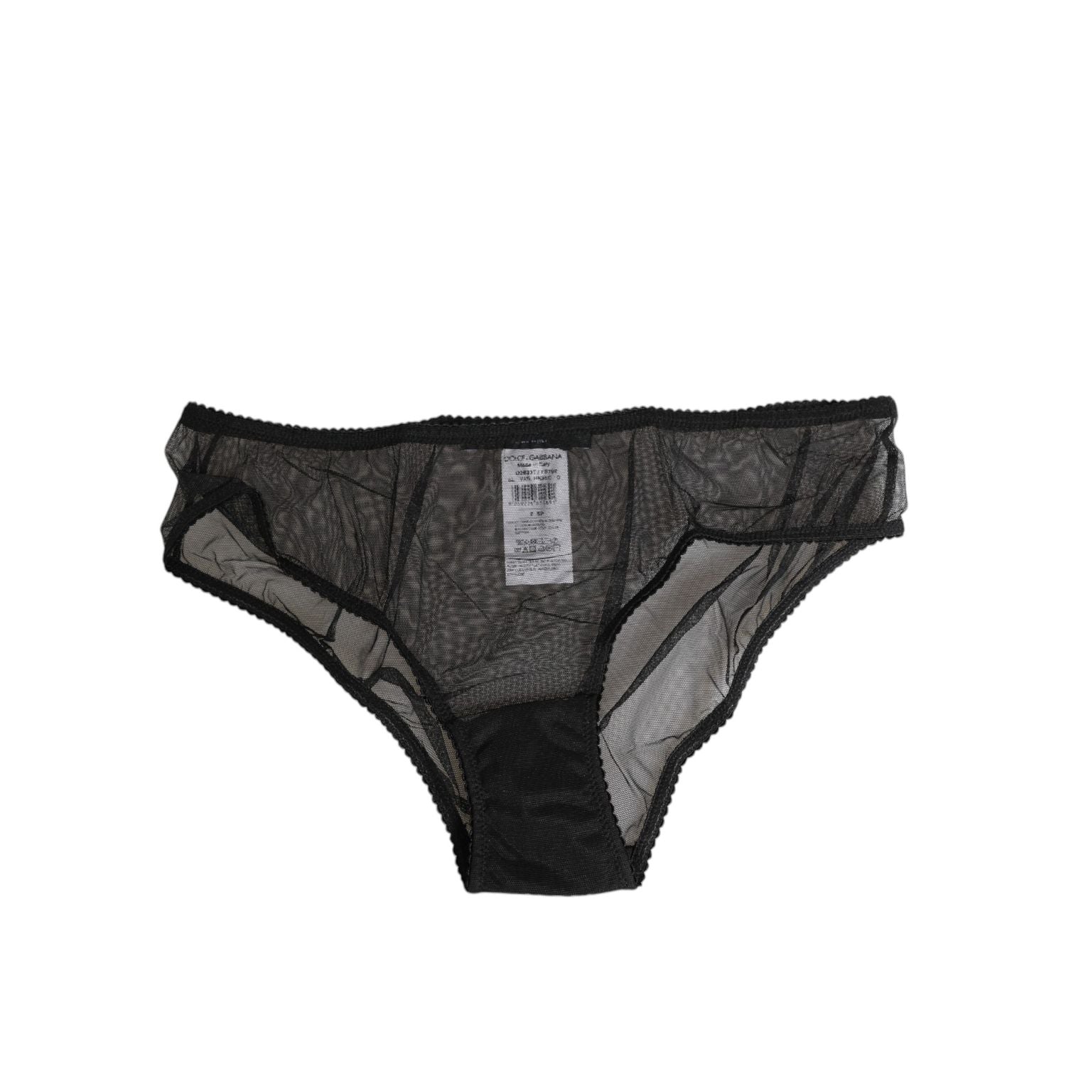 Dolce & Gabbana Black Sheer Mesh Lace Bikini Briefs Underwear