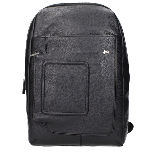 Piquadro Black Leather Crossbody Bag