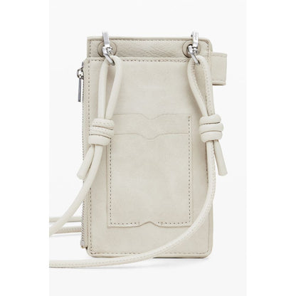 Desigual Beige Polyethylene Women Wallet with shoulder strap, featuring unique contrast details and practical pockets, back view.