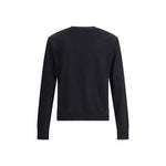Back view of Vivienne Westwood Alex wool Sweater in black with ribbed crew neck and cuffs.