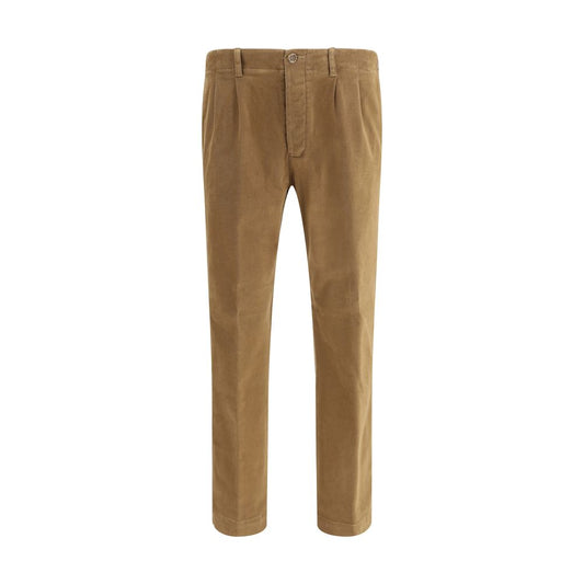 Germano Cotton slim Pants with belt loops, zip-and-button closure, five-pocket design, made in Italy, for a versatile modern look.