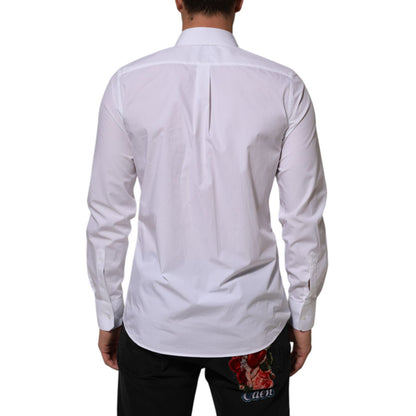 Dolce & Gabbana White Cotton MARTINI Men Formal Dress Shirt