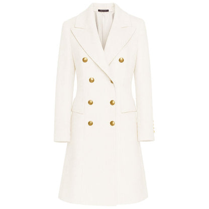 Made in Italy White Wool Women Coat