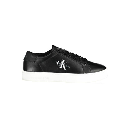 Calvin Klein Black Polyester Sneaker with laces, contrasting details, print logo, made from 50% recycled polyester sports shoe