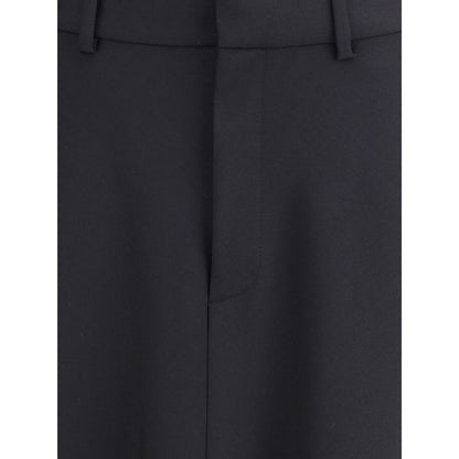 Balenciaga Black Fleece Wool Long Skirt detail showing waist and fabric texture.