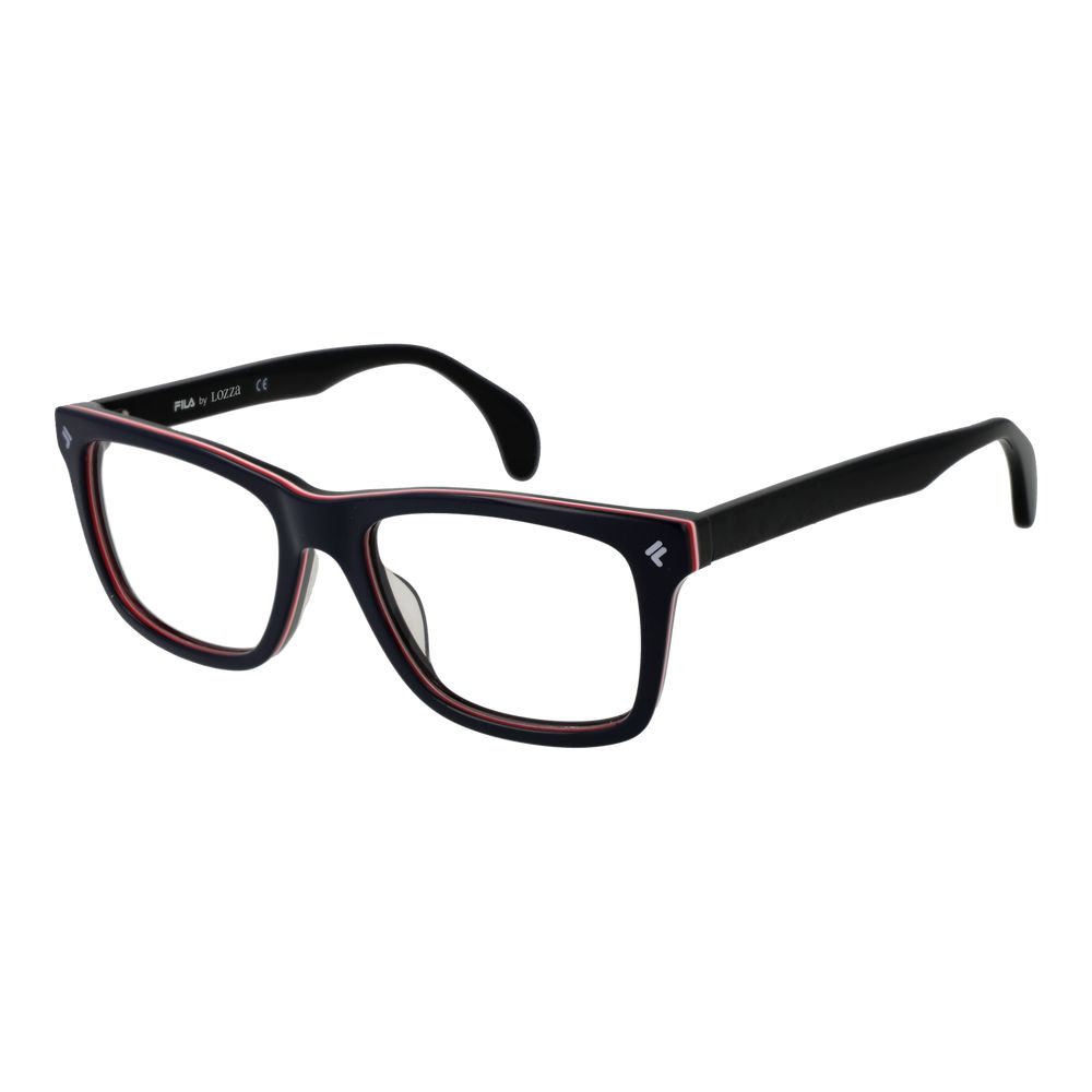 Lozza Blue Men Glasses Frame, full-rim cellulose acetate, rectangle shape, size 54-18-145, blue color, no spring hinge, demo lenses.