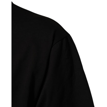 Dolce & Gabbana Black Logo Print Cotton Men Crew Neck T-shirt