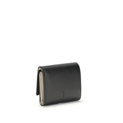 Givenchy Black Lamb Leather Wallet with snap closure, gold signature, and interior card slots, AW25 season, 100% lamb composition