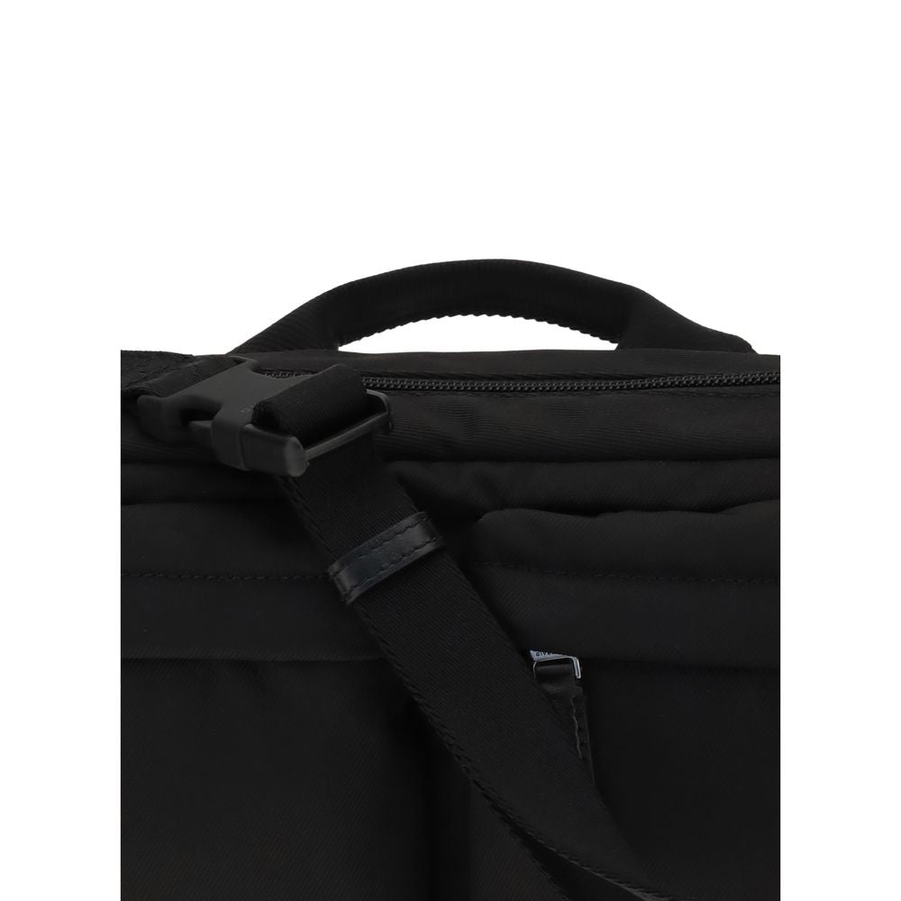 Close-up of Givenchy Black Polyamide Shoulder Bag showing top handle and adjustable strap details.