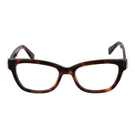 Longchamp Brown Women Glasses Frame with full-rim acetate design and rectangular style, ideal for a chic look.