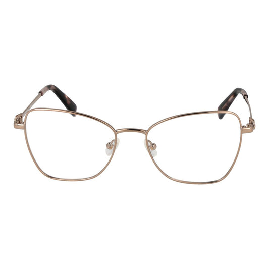 Longchamp Gold Women Glasses Frame, full-rim metal, butterfly style, demo lenses, 52-17-140 size, gold frame for women.