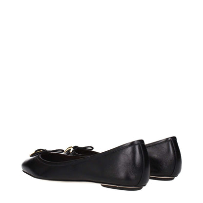 Chloé Black Leather Ballet Flats