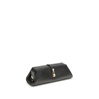 Gabriela Hearst Black Calf Leather Bos Taurus Clutch Bag