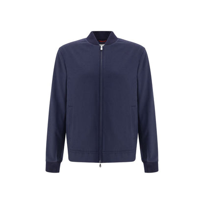 Brunello Cucinelli Blue Cashmere Bomber