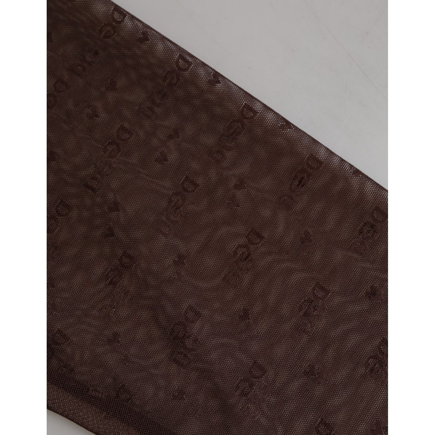 Dolce & Gabbana Brown Nylon Logo Lace Leggings Pants Underwear