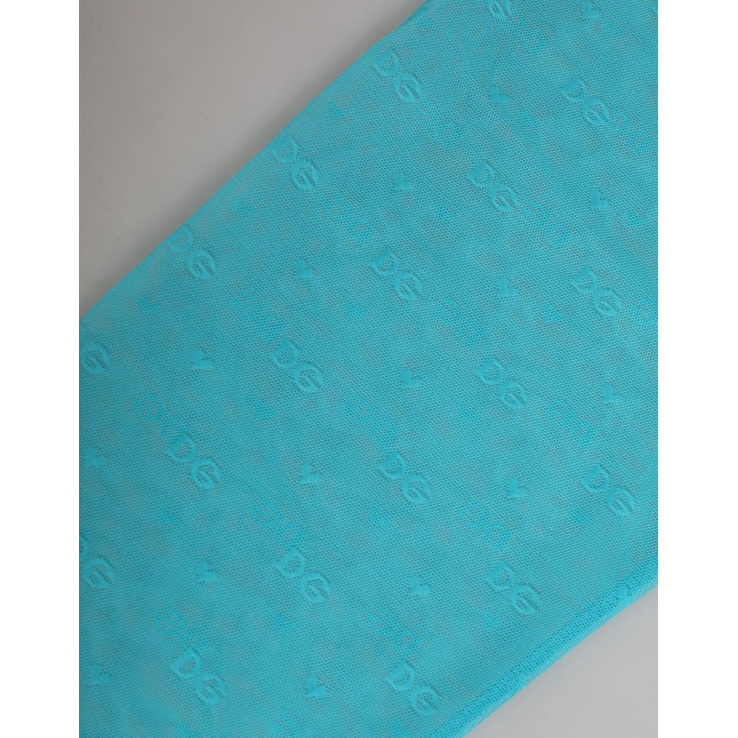 Dolce & Gabbana Light Blue Logo Lace Tight Midi Trouser  Underwear