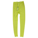 Dolce & Gabbana Neon Green Nylon Logo Lace Leggings Pants Underwear displayed on a white background