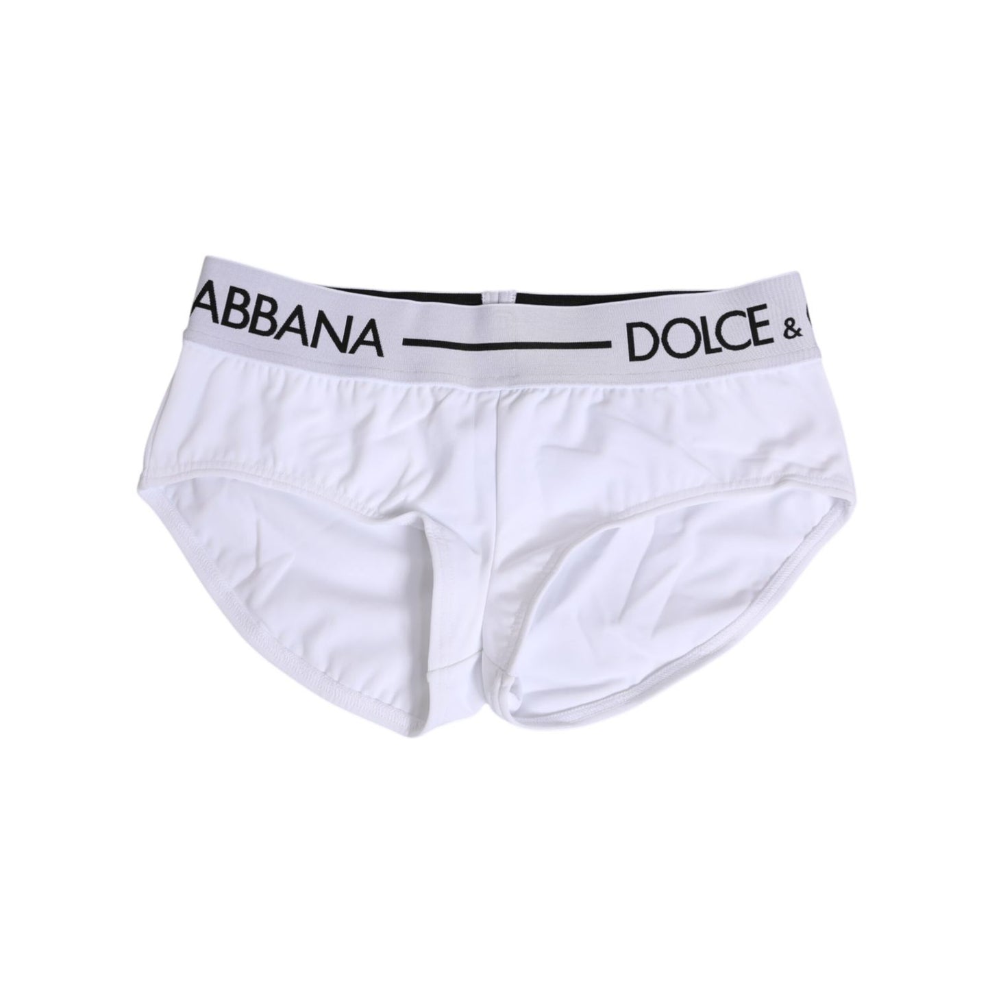 Dolce & Gabbana White Nylon Logo Waistband Shorts Underwear