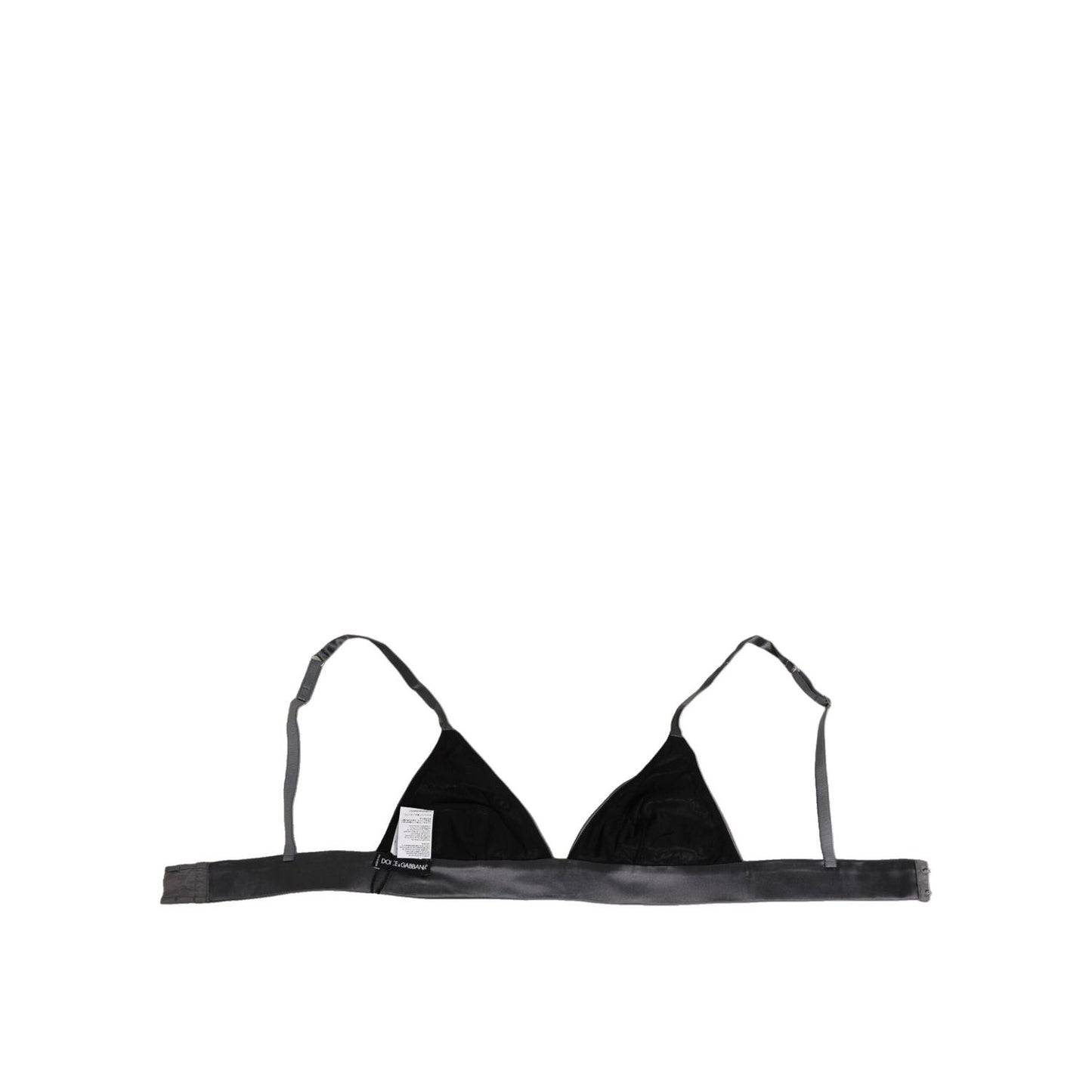 Dolce & Gabbana Black Silk Satin Triangle Soft Cup Underwear