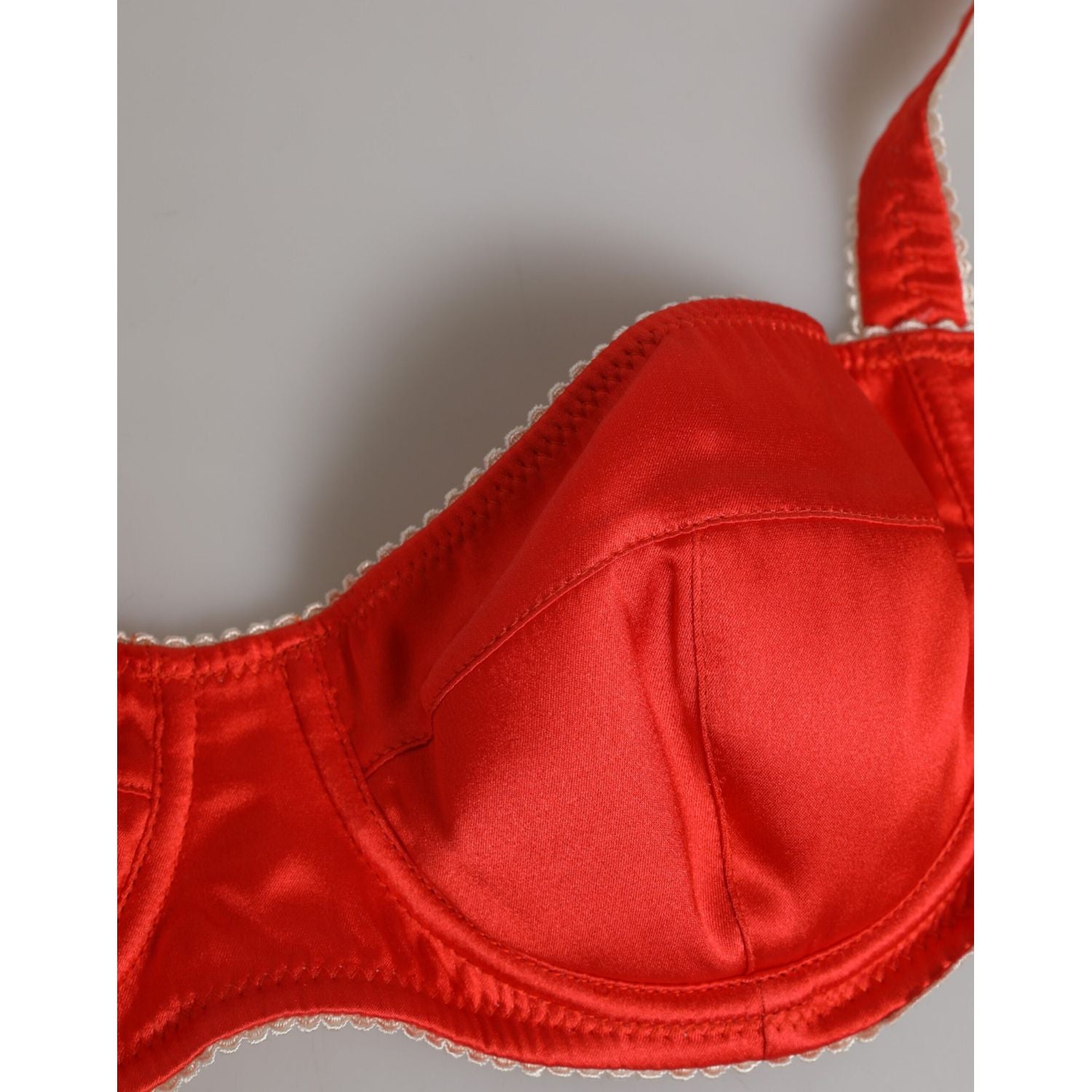 Dolce & Gabbana Red Silk Satin Underwire Bra Semi-Pad Underwear