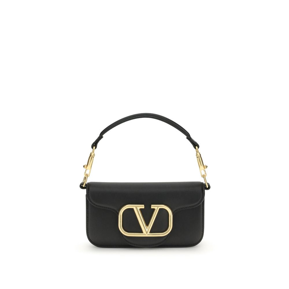 Valentino Garavani Black Calf Leather Bos Taurus Shoulder Bag