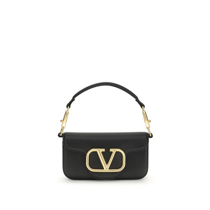 Valentino Garavani Black Calf Leather Bos Taurus Shoulder Bag