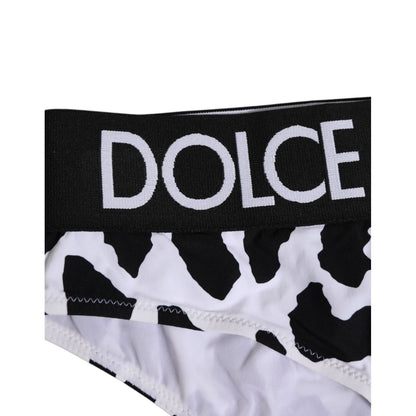 Dolce & Gabbana White Leopard Nylon High Waist Panty Underwear