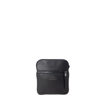 Armani Exchange Black Polyester Messenger Bag, compact and durable men's crossbody with zip closure for casual use.