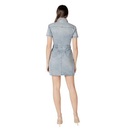 Morgan De Toi Blue Cotton Midi Dress