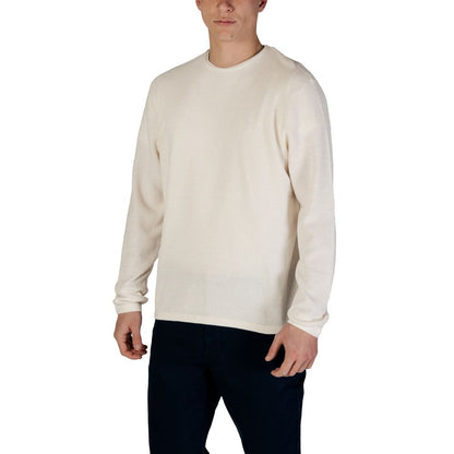 Jack Jones White Cotton Sweatshirt with crew neck, perfect for casual and formal occasions, made from sustainable materials.