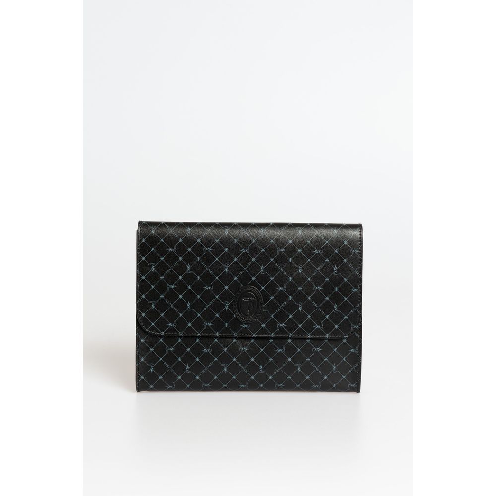 Trussardi Black Polyester Clutch Bag