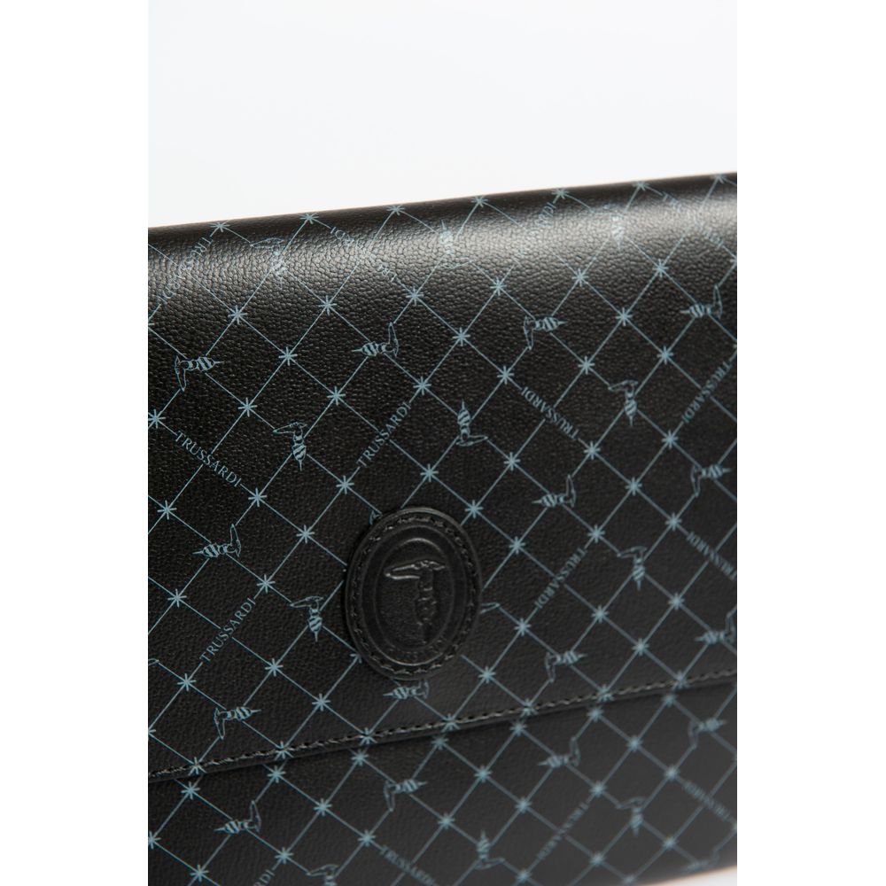 Trussardi Black Polyester Clutch Bag