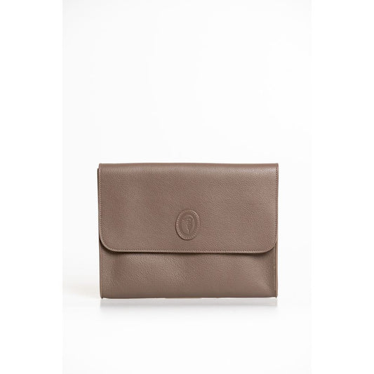 Trussardi Brown Polyester Clutch Bag