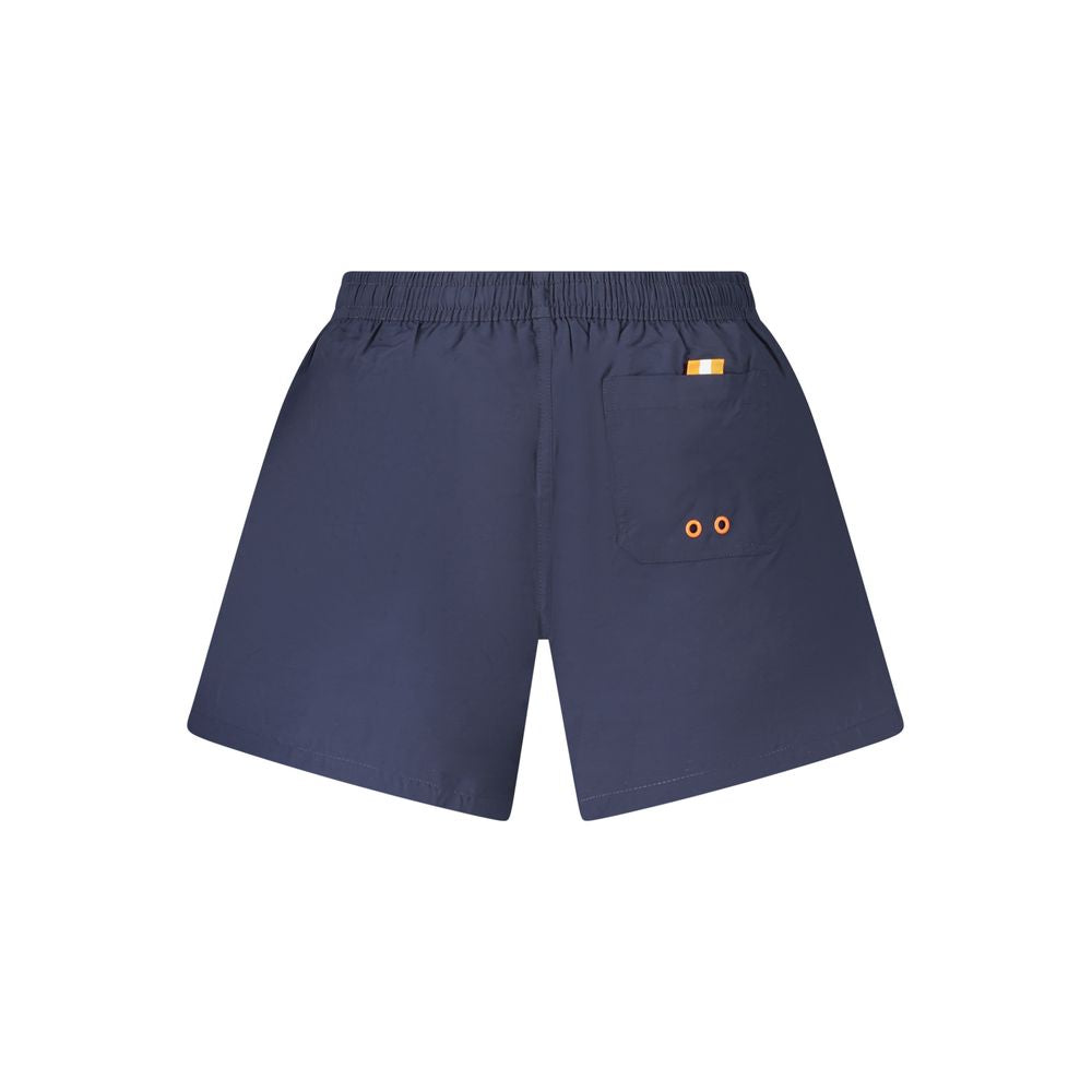 North Sails Blue Cotton Swimwear with elastic waist and contrasting details, featuring 2 pockets and ocean-positive logo application.
