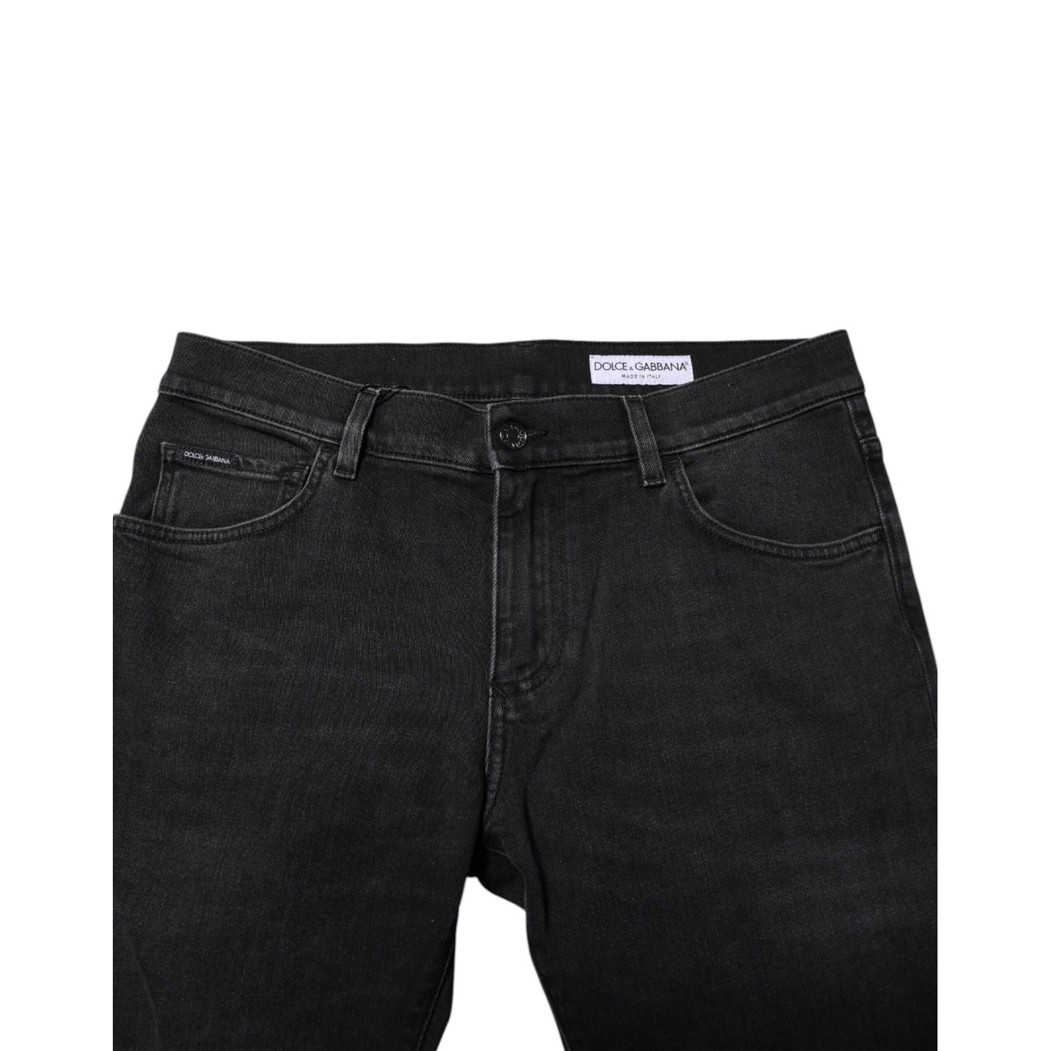 Dolce & Gabbana Black Cotton Skinny Men Denim Trouser Jeans