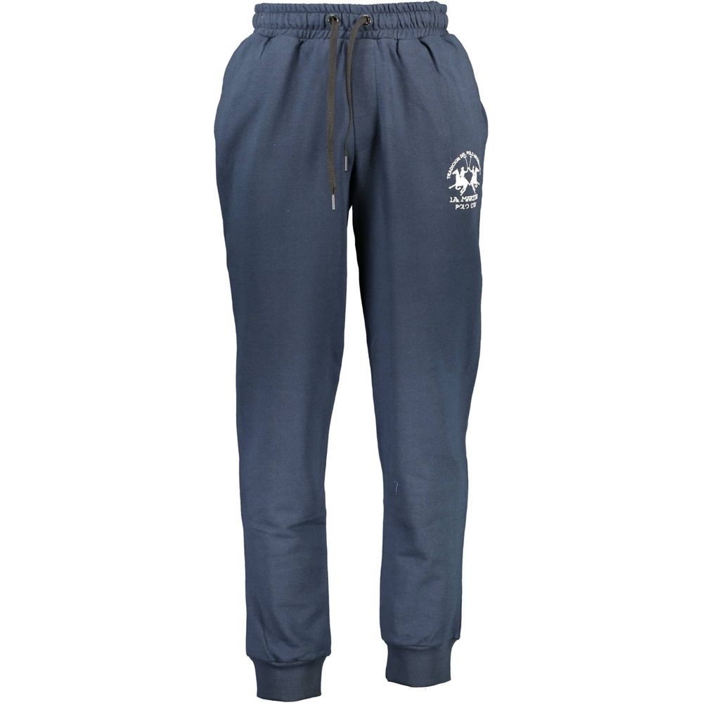 La Martina Blue Cotton Men Sweatpants