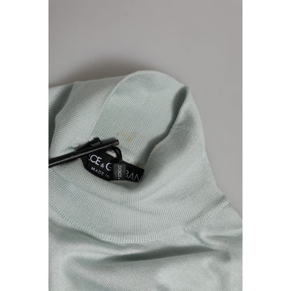 Dolce & Gabbana Gray Turtle Neck 3/4 Sleeves Pullover Top