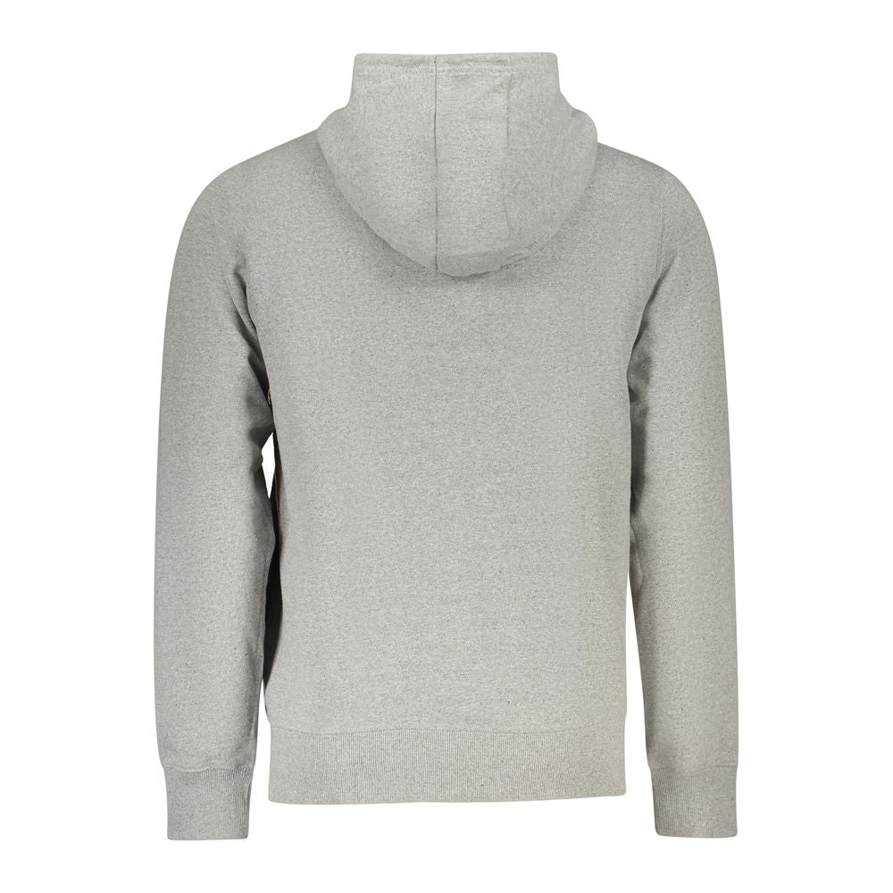 Back view of Accademia Militare Gray Cotton Men Hoodie showing hood and cuff details.