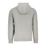 Back view of Accademia Militare Gray Cotton Men Hoodie showing hood and cuff details.