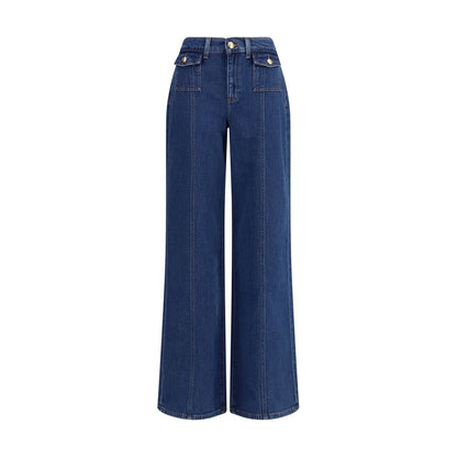 7FOR Blue Cotton High-Waisted Jean