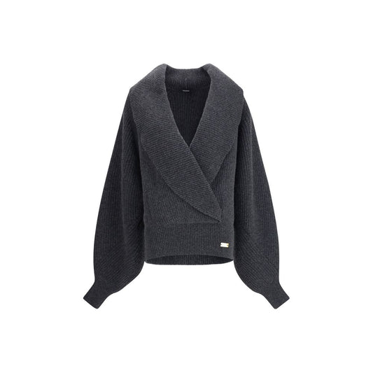 Balmain Gray Wool Sweatshirt