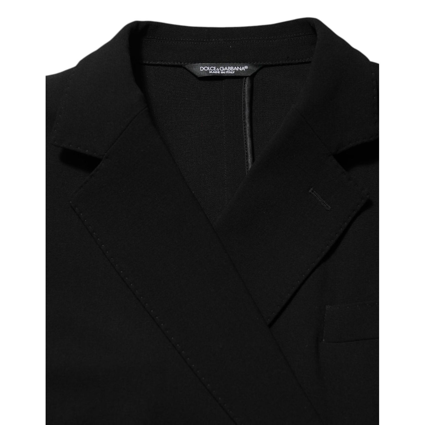 Dolce & Gabbana Black Wool Double Breasted Men Jacket Blazer