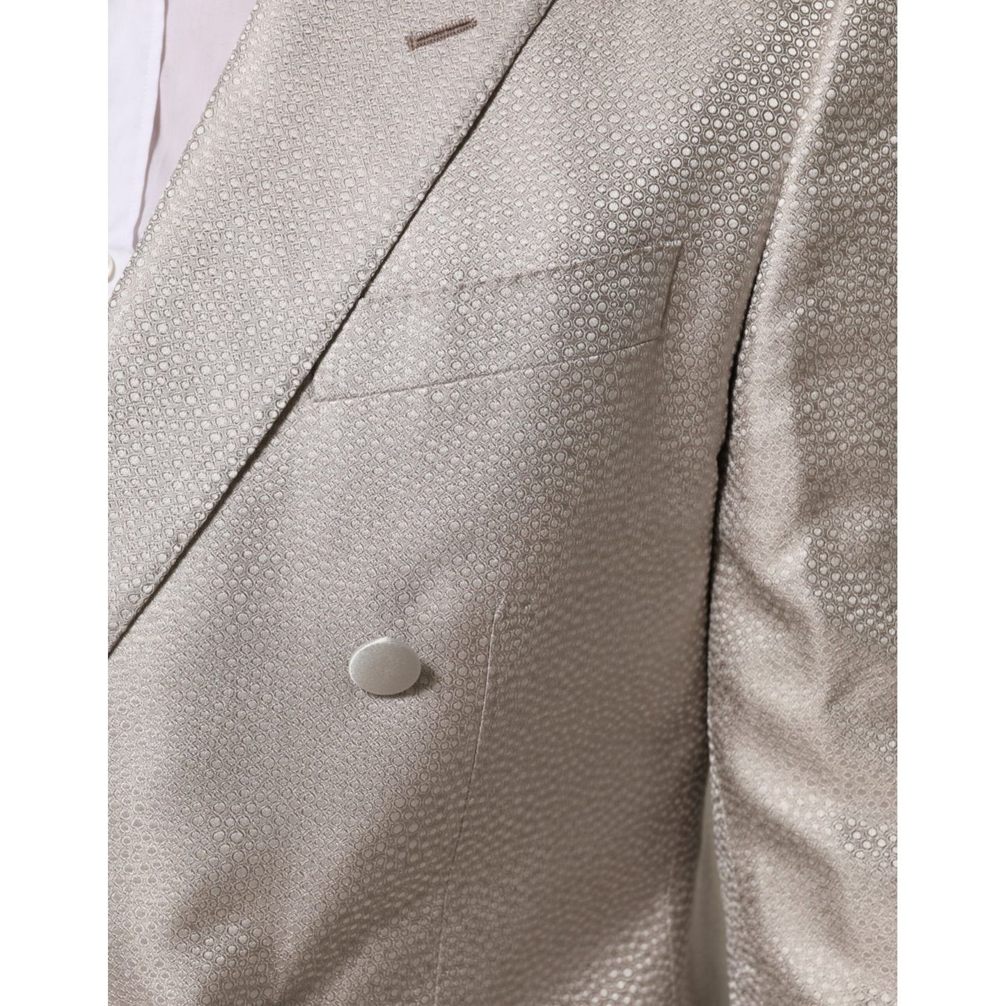 Dolce & Gabbana Beige MARTINI Double-Breasted Suit Blazer
