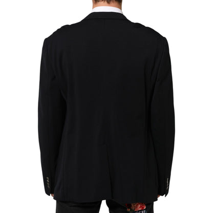 Dolce & Gabbana Black Viscose 2 Buttons Suit Jacket Blazer